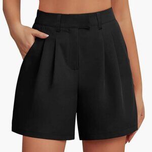 NWT Feiersi Womens Casual Elastic Waist Wide Leg Suit Tailored Shorts | Size XL